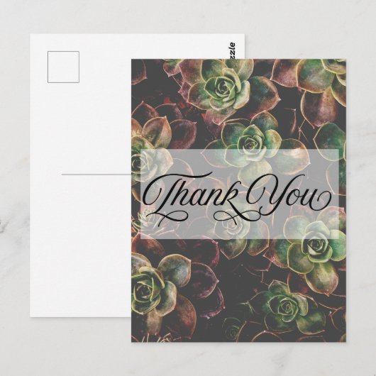 Mooie #Succulenten Bedankt Briefkaart (Voorkant / Achterkant)