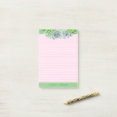Mooie succulenten liefhebbers gepersonaliseerde ge post-it® notes (Op bureau)
