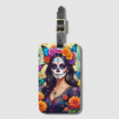 Mooie Sugar Skull Bagagelabel (Voorkant (verticaal))