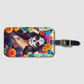 Mooie Sugar Skull Bagagelabel (Voorkant (horizontaal))