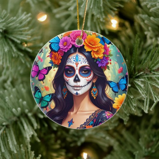 Mooie Sugar Skull Ornament (Boom)