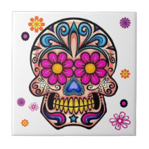 Mooie Sugar Skull Tegel