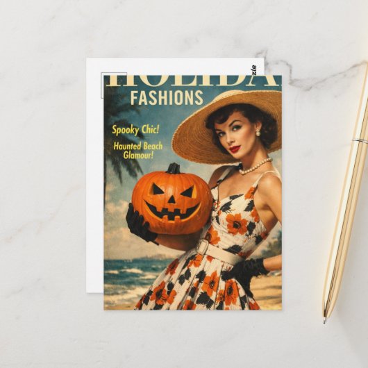 Mooie Summerween-modepopmodel Briefkaart (Voorkant / Achterkant in situ)