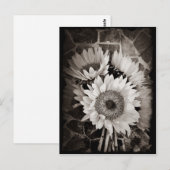 Mooie Sunflower Bouquet Foto in zwart-wit Briefkaart (Voorkant / Achterkant)