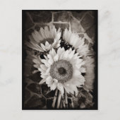 Mooie Sunflower Bouquet Foto in zwart-wit Briefkaart (Voorkant)