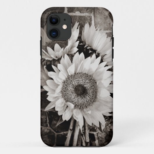 Mooie Sunflower Bouquet Foto in zwart-wit Case-Mate iPhone Case (Achterkant)