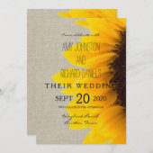 Mooie Sunflower Rustic Wedding Invitation Kaart (Voorkant / Achterkant)