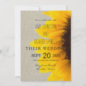 Mooie Sunflower Rustic Wedding Invitation Kaart (Voorkant)