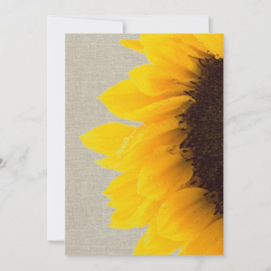 Mooie Sunflower Rustic Wedding Invitation Kaart (Achterkant)