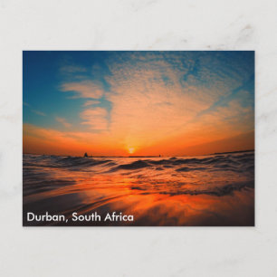 Mooie sunrises over de oceaan in Durban, Zuiden Briefkaart
