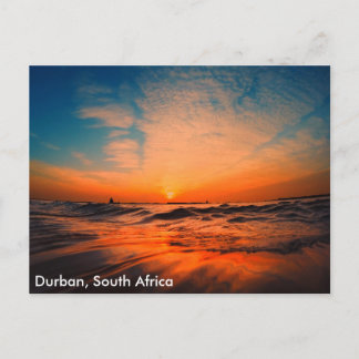 Mooie sunrises over de oceaan in Durban, Zuiden Briefkaart