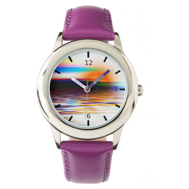 Mooie Sunset Art Watch Horloge (Voorkant)
