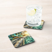 Mooie Sunset Beach House thema Bier Onderzetter (Rechterzijde)