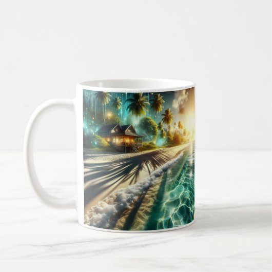 Mooie Sunset Beach House thema Koffiemok (Links)