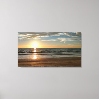 Mooie Sunset Beach op maat Canvas Afdruk