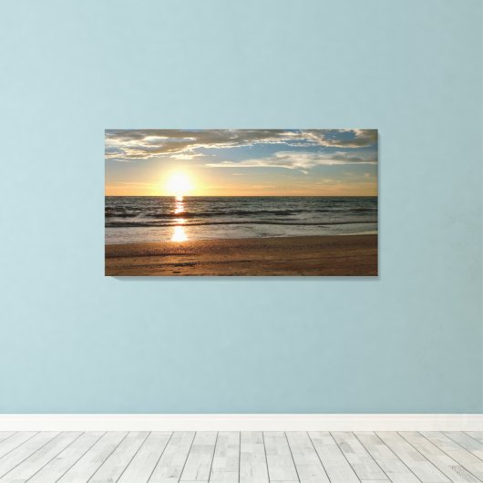Mooie Sunset Beach op maat Canvas Afdruk (Insitu (Houten vloer))