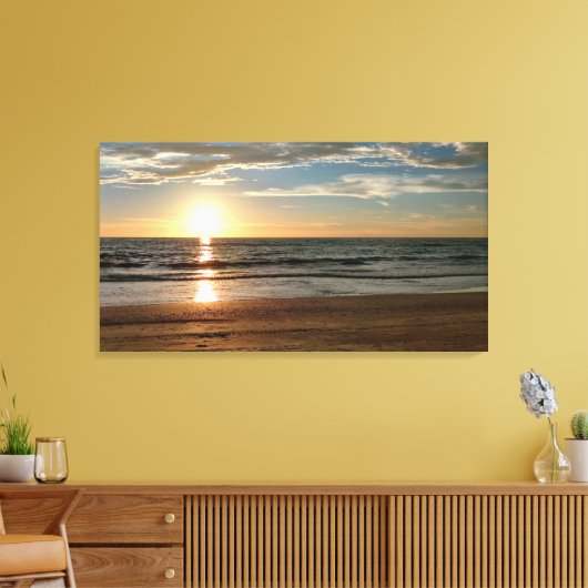 Mooie Sunset Beach op maat Canvas Afdruk (Insitu (Woonkamer))