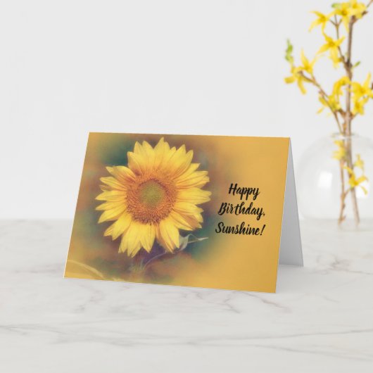 Mooie Sunshine Sunflower Verjaardag Kaart (Gele Bloem)