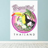 Mooie Surat Thani thailand logo Canvas Afdruk (Insitu (Houten vloer))