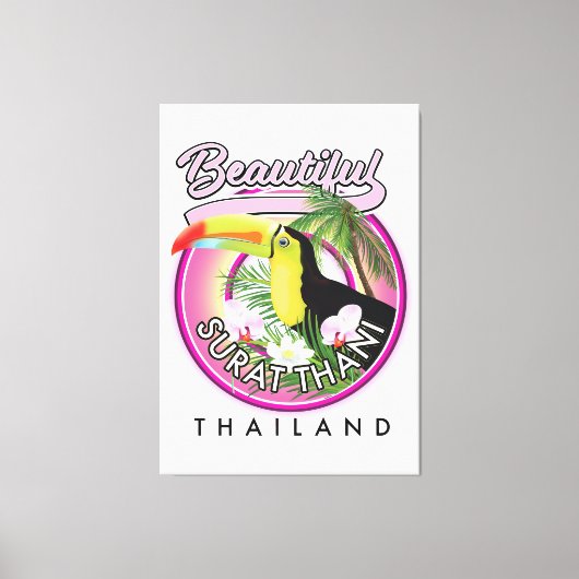 Mooie Surat Thani thailand logo Canvas Afdruk (Voorkant)