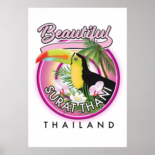 Mooie Surat Thani thailand logo Poster (Voorkant)