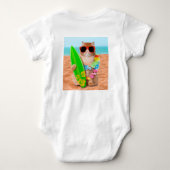 Mooie surferkat op het strand romper (Achterkant)