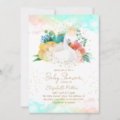 Mooie Swan Baby Girl Shower Kaart (Voorkant)