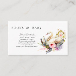 Mooie Swan Baby shower Books for Baby Informatiekaartje