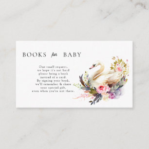 Mooie Swan Baby shower Books for Baby Informatiekaartje