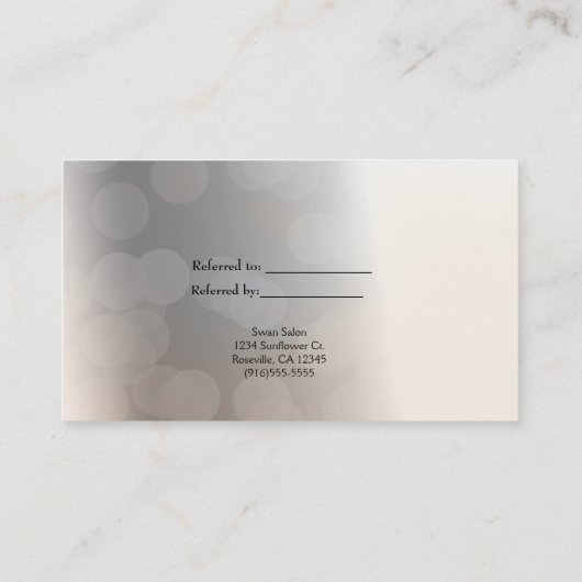 Mooie Swan Elegant Verwijs een Vriend Klant Kaart (Achterkant)