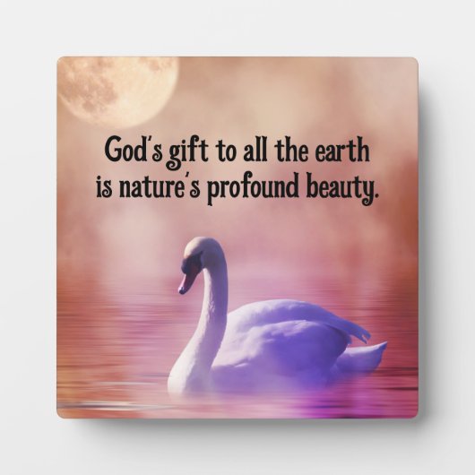 Mooie Swan Tafelblad Plaque met Ezel Fotoplaat (Voorkant)