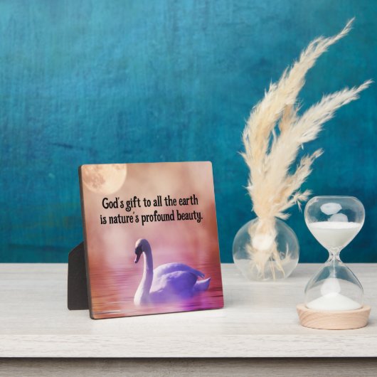 Mooie Swan Tafelblad Plaque met Ezel Fotoplaat (Insitu)