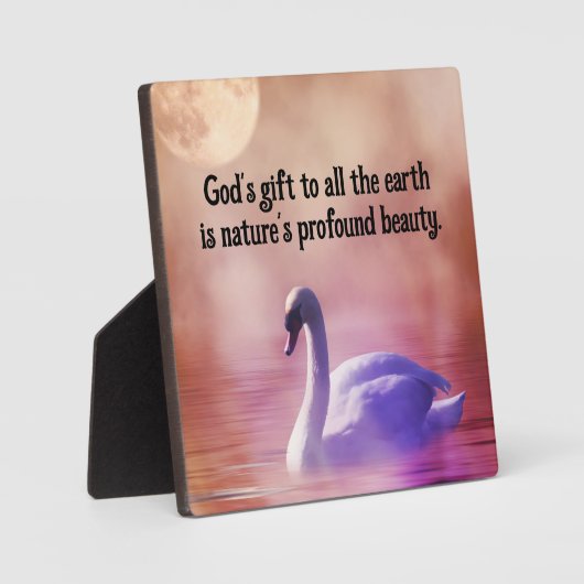 Mooie Swan Tafelblad Plaque met Ezel Fotoplaat (Voorkant)