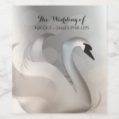 Mooie Swan White en Silver Elegant Custom Wine Wijn Etiket (Enkel label)