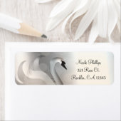 Mooie Swan White en Silver Elegant Invitation Etiket (Insitu)