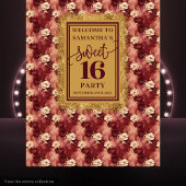 Mooie Sweet 16 Blush Bourgondië Gouden Tapijt Wandkleed