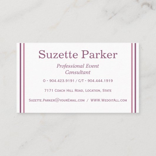 Mooie Sweet Pea Flower Event Planner Visitekaartje (Achterkant)