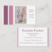 Mooie Sweet Pea Flower Event Planner Visitekaartje (Voorkant / Achterkant)