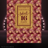 Mooie Sweet Sixteen Bourgondië Gold Decor Wandkleed