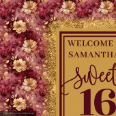 Mooie Sweet Sixteen Bourgondië Gold Decor Wandkleed