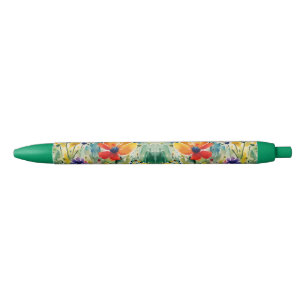 Mooie Sweety Flowers en Rozen Blauwe Inkt Pen