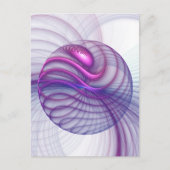 Mooie Swing Moderne Abstracte Fractale Kunst Roze Briefkaart (Voorkant)