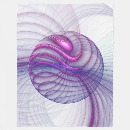 Mooie Swing Moderne Abstracte Fractale Kunst Roze Fleece Deken (Voorkant)