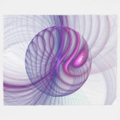 Mooie Swing Moderne Abstracte Fractale Kunst Roze Fleece Deken (Voorkant (Horizontaal))