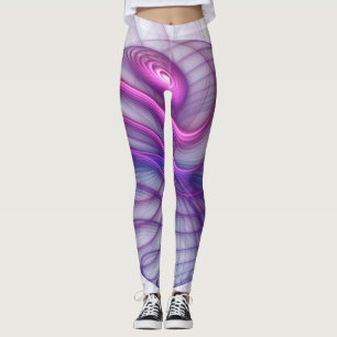 Mooie Swing Moderne Abstracte Fractale Kunst Roze Leggings