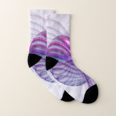 Mooie Swing Moderne Abstracte Fractale Kunst Roze Sokken (Paar)