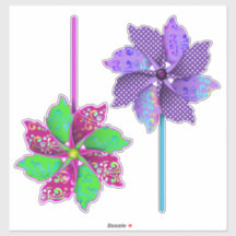 Mooie Swirls Gestippelde Paarse en Roze Pinwheels