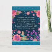 Mooie sympathie Quote Blauw Bloemhart Kaart (Voorkant)