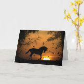 Mooie sympathiekaart voor paarden kaart (Gele Bloem)