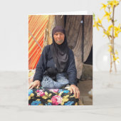 Mooie Syrische vrouw Kaart (Gele Bloem)